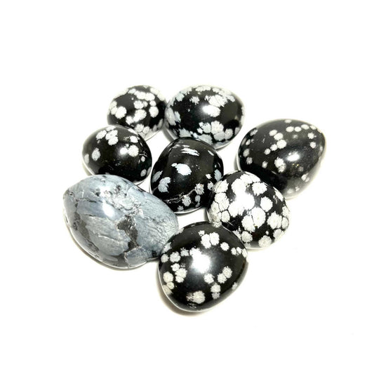 Snowflake Obsidian Tumbled Stone for Protection and Balance
