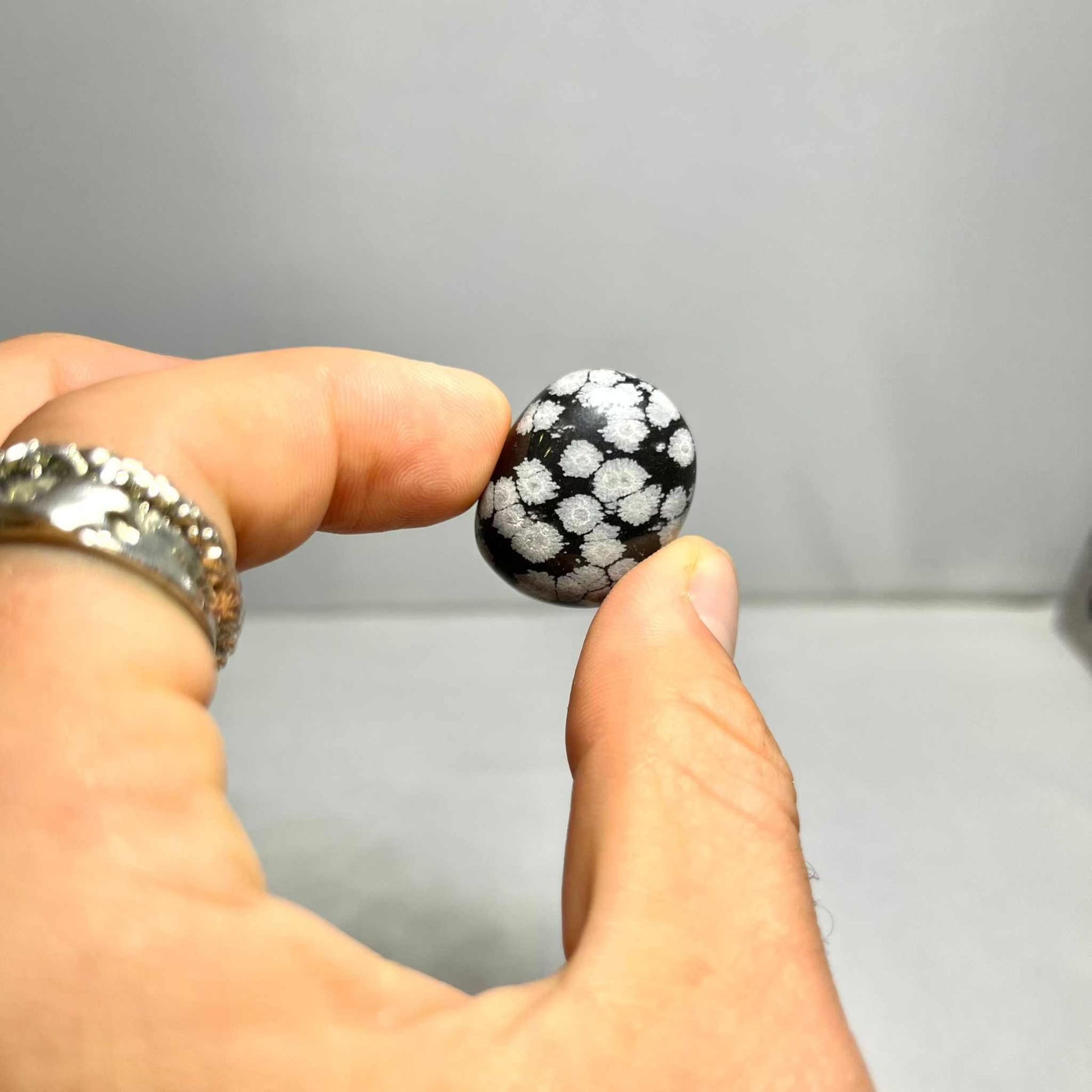 Snowflake Obsidian Tumbled Stone for Protection and Balance