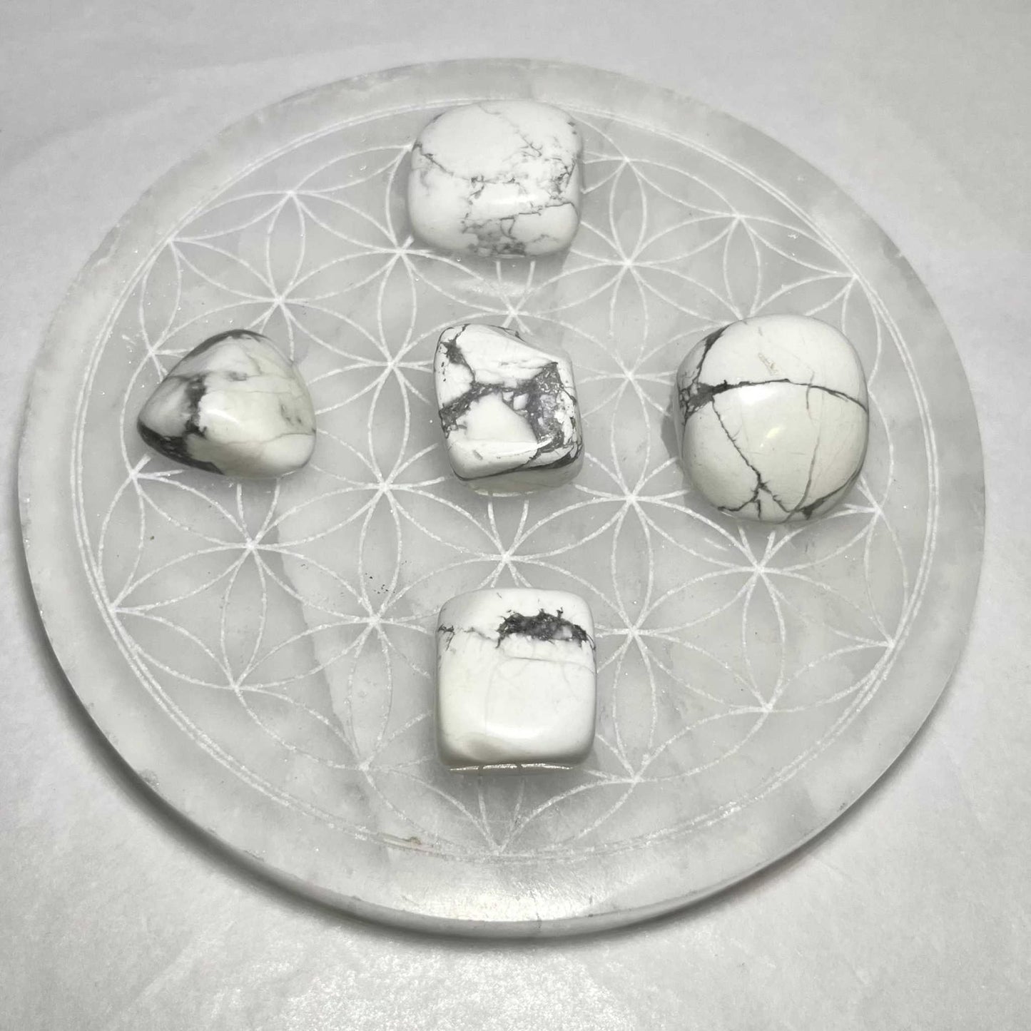 Healing White Howlite Tumbled Stone for Tranquility