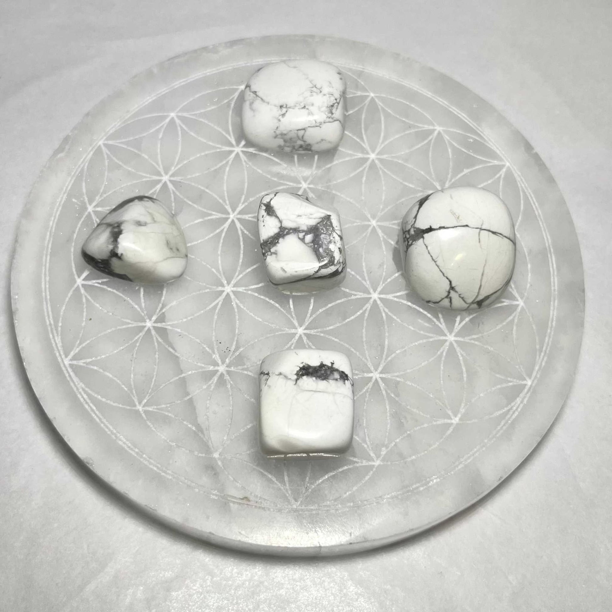 Healing White Howlite Tumbled Stone for Tranquility