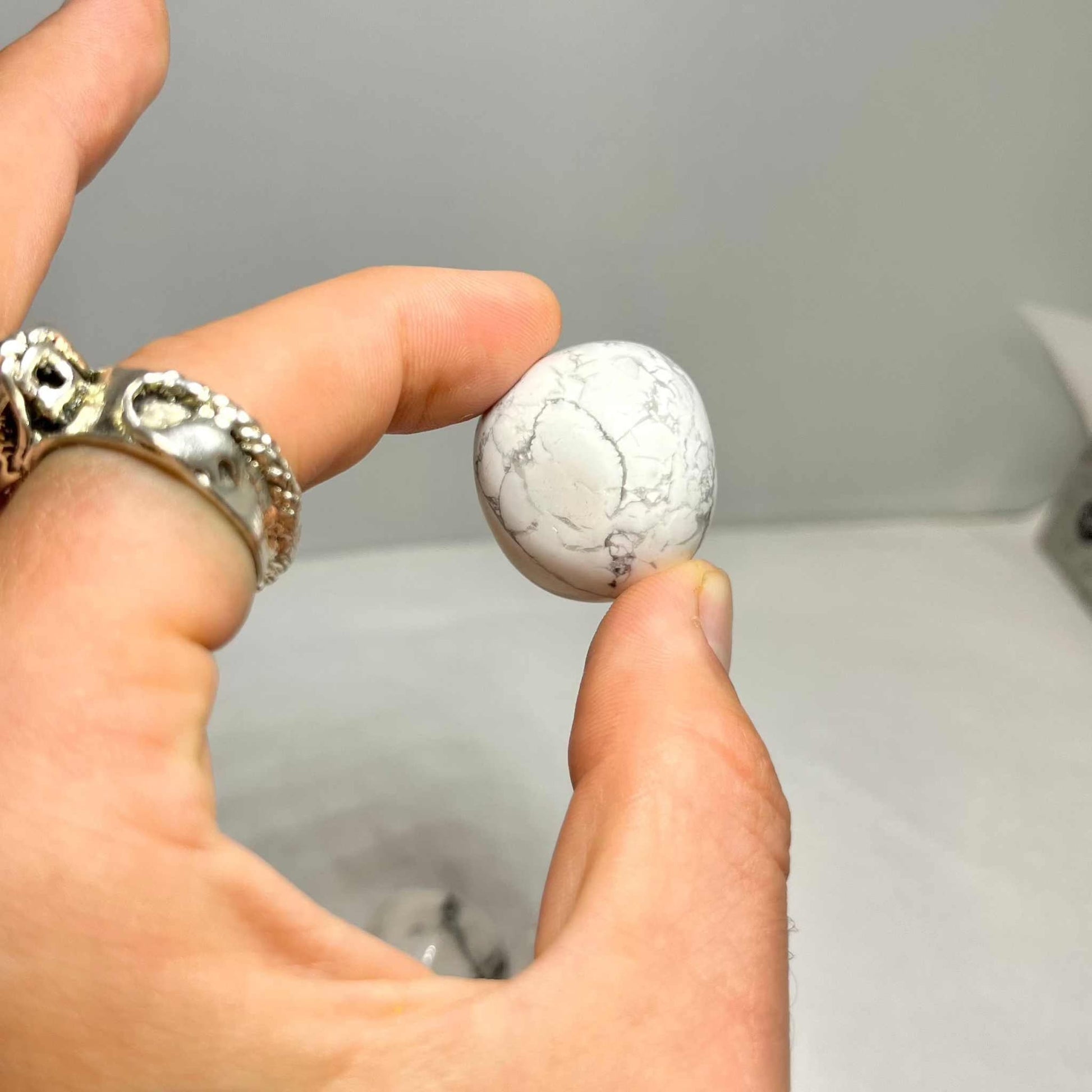 Healing White Howlite Tumbled Stone for Tranquility