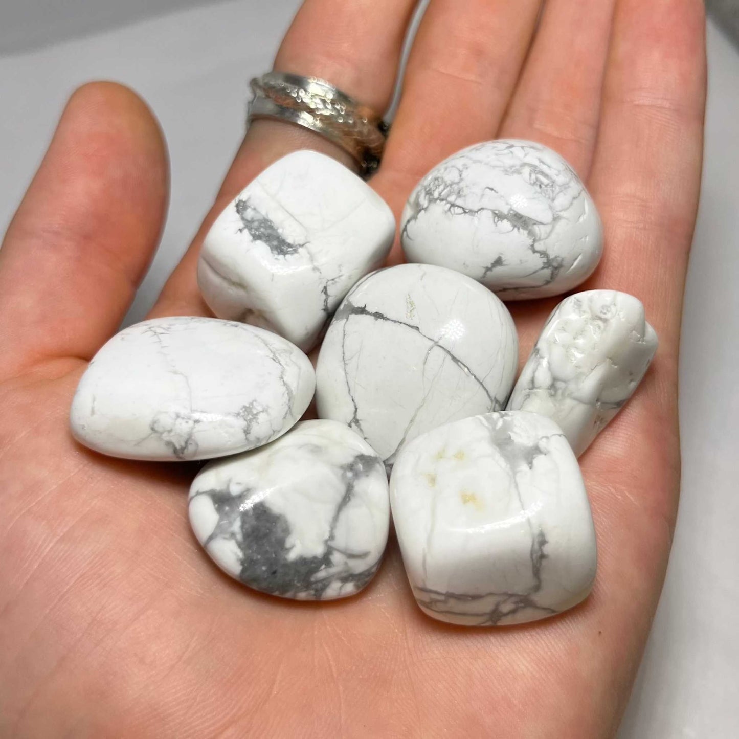Healing White Howlite Tumbled Stone for Tranquility