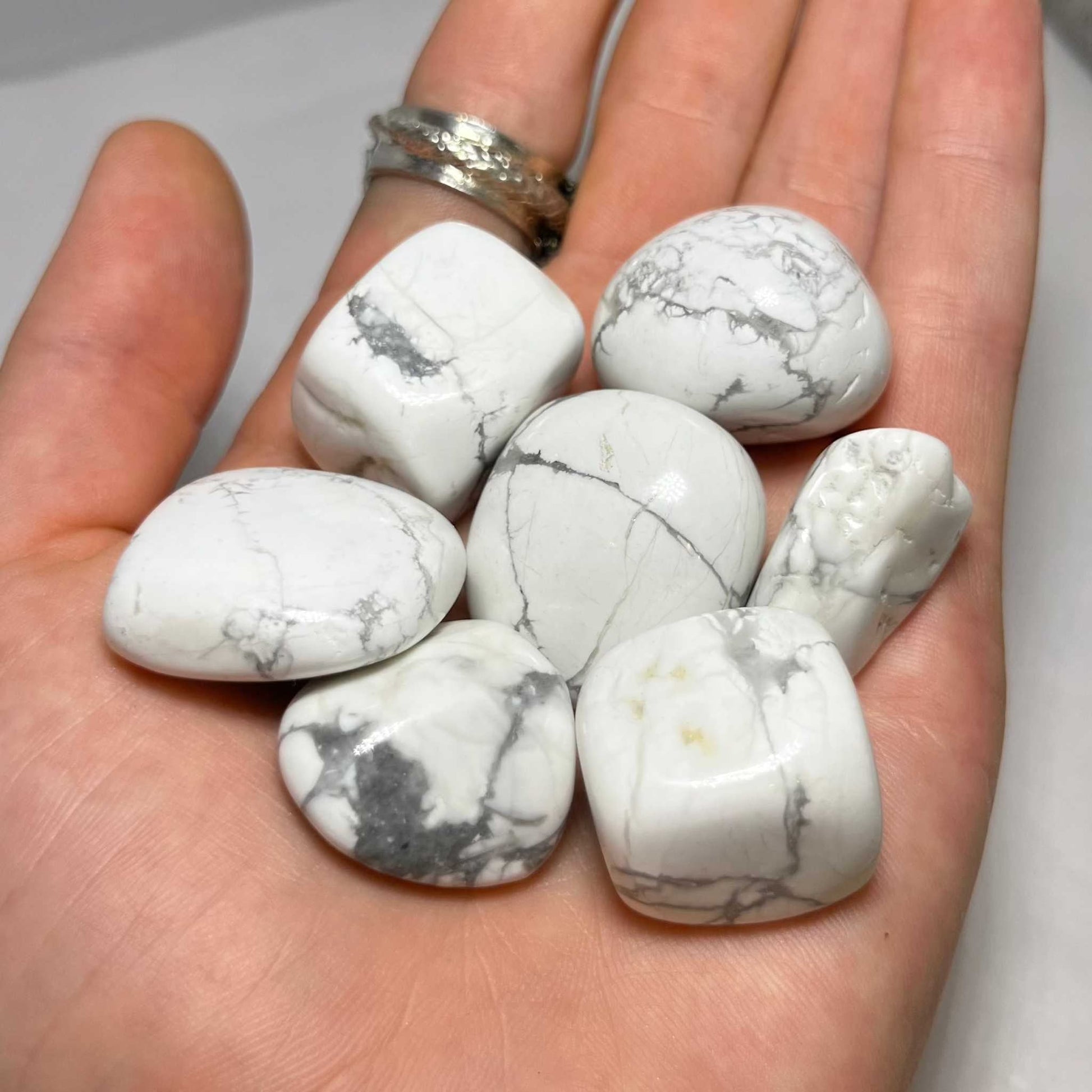 Healing White Howlite Tumbled Stone for Tranquility