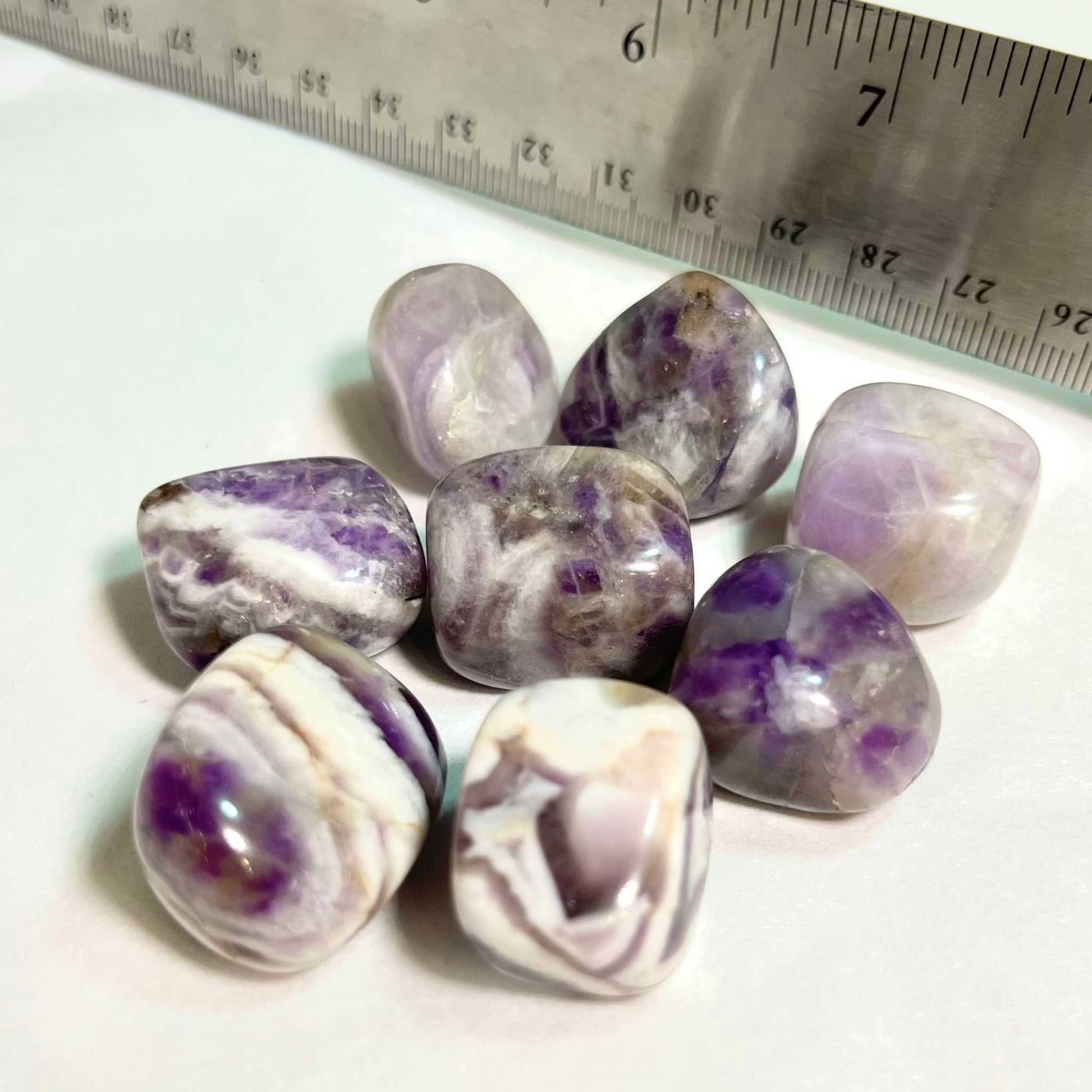 Chevron Amethyst Tumbled Stone for Clarity and Spiritual Gem