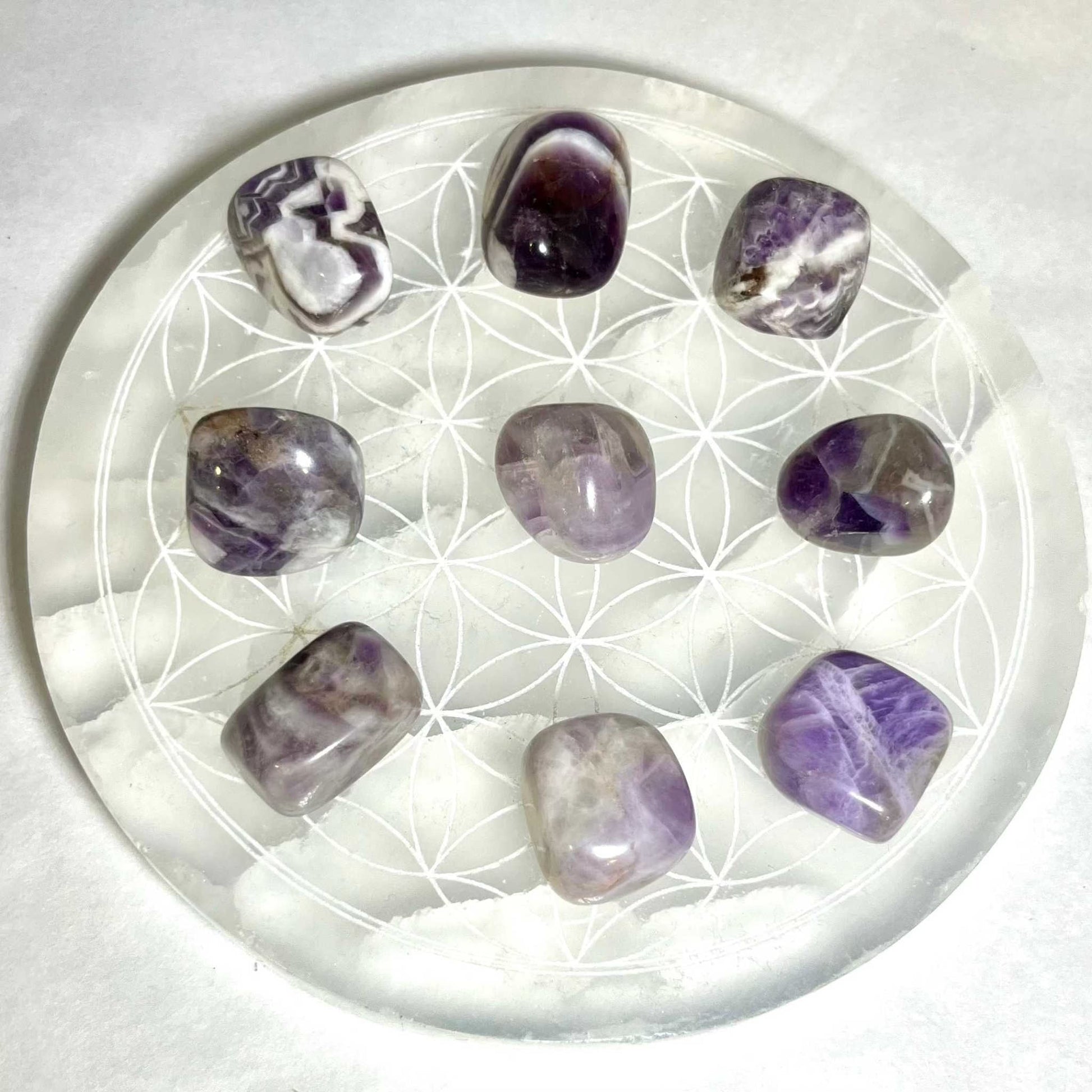 Chevron Amethyst Tumbled Stone for Clarity and Spiritual Gem