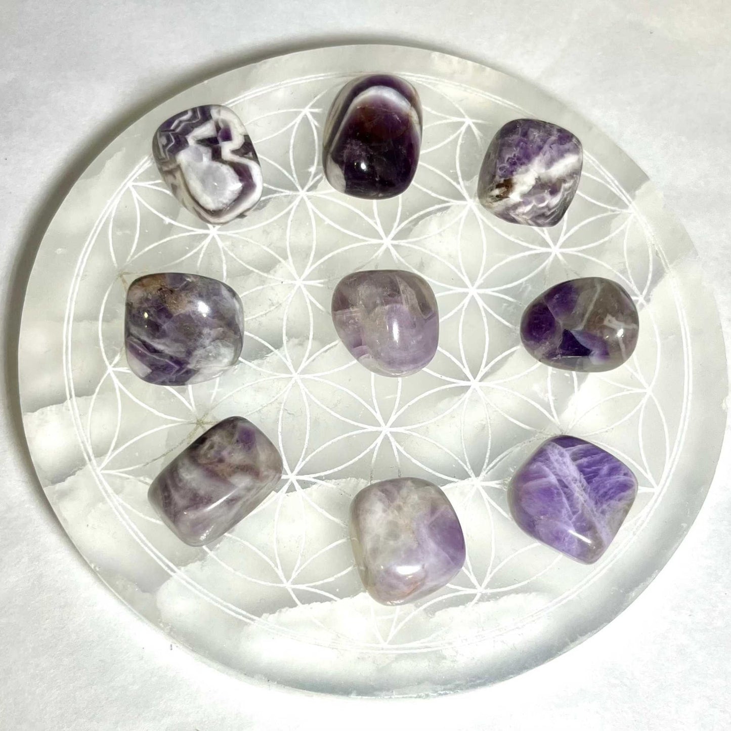 Chevron Amethyst Tumbled Stone