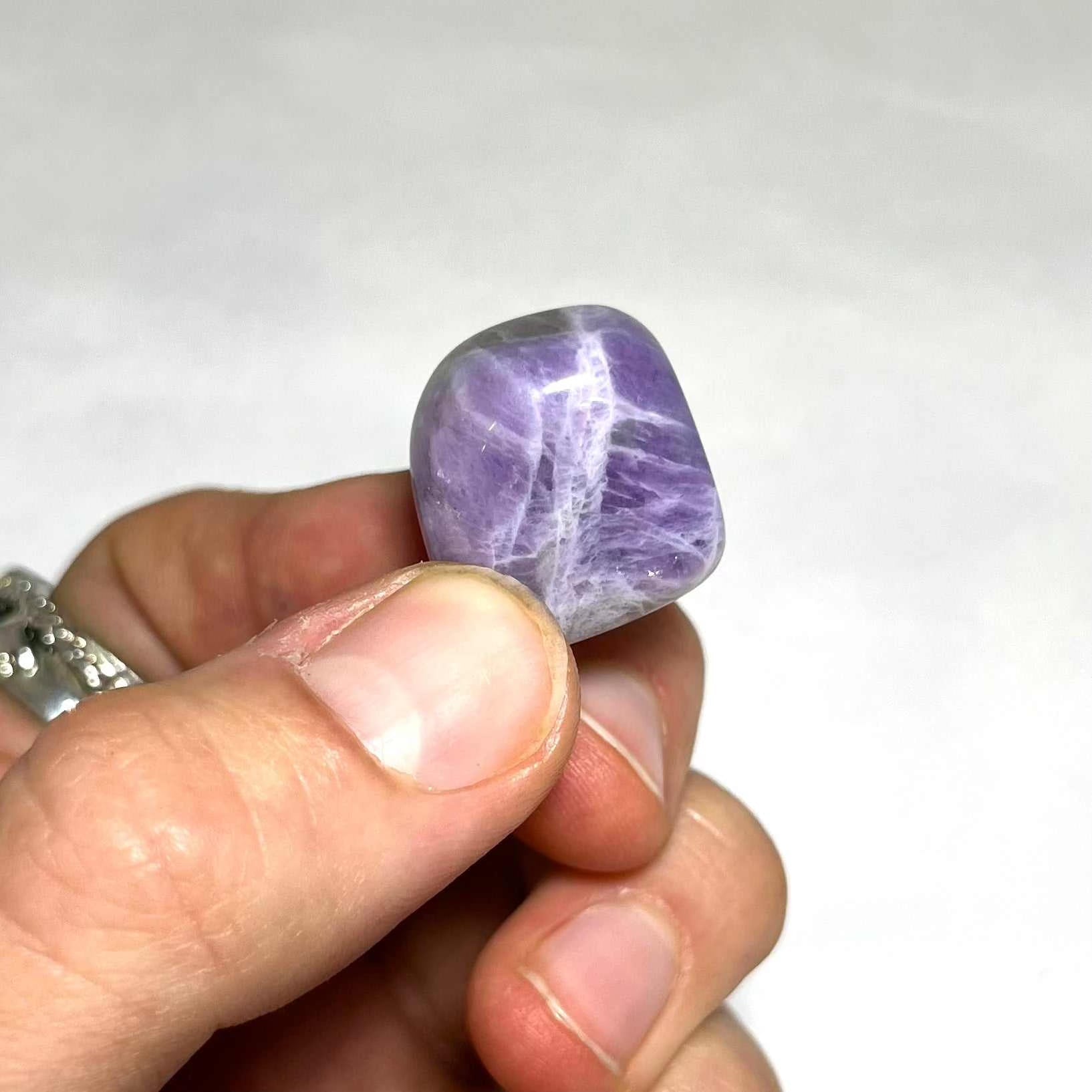 Chevron Amethyst Tumbled Stone for Clarity and Spiritual Gem