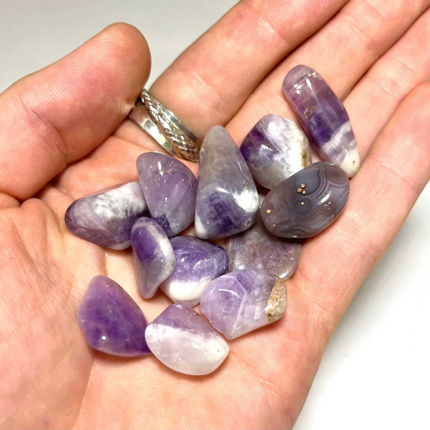 Chevron Amethyst Tumbled Stone for Clarity and Spiritual Gem