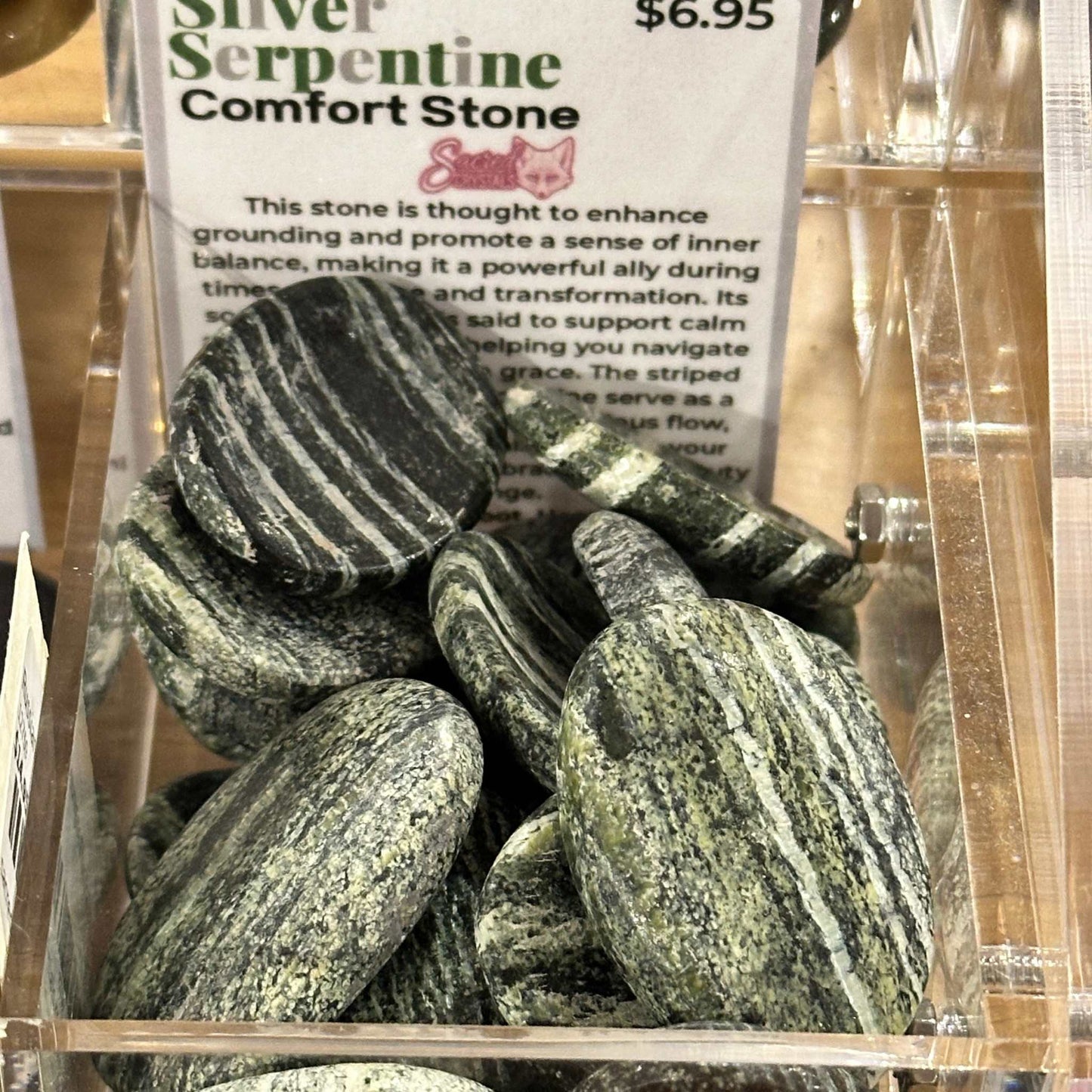 Silver Serpentine Comfort Stone