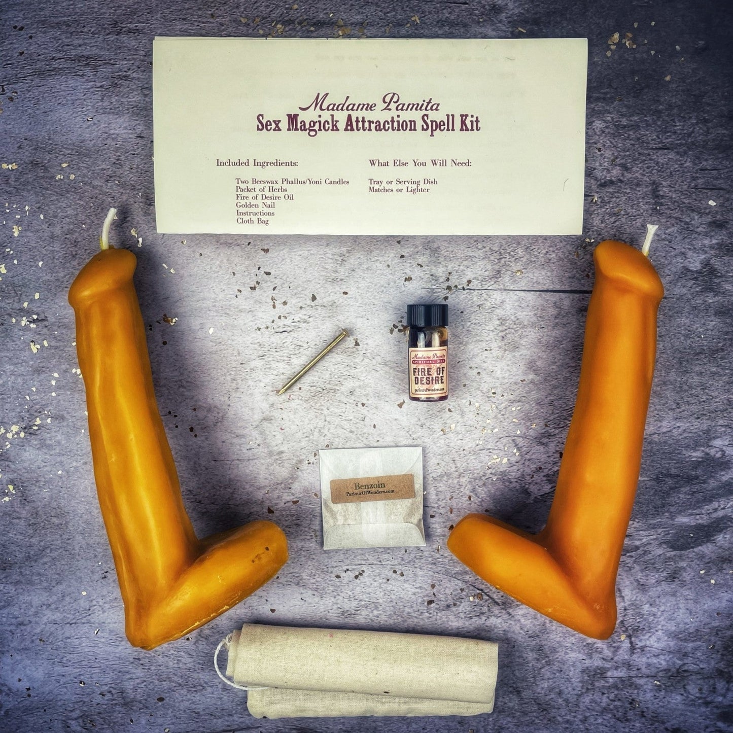 Sex Magick Candle Spell Kit - Phallus/Phallus - Passion & Desire