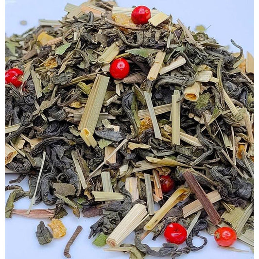 Unique Spiced Jasmine Lemon Pepper Green Tea from Mystics