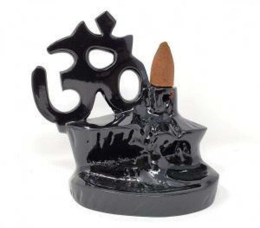 Om Backflow Waterfall Incense Burner for Spiritual Rituals