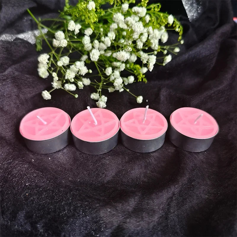 Pentacle Beeswax Tea Light Candles for Rituals and Spells