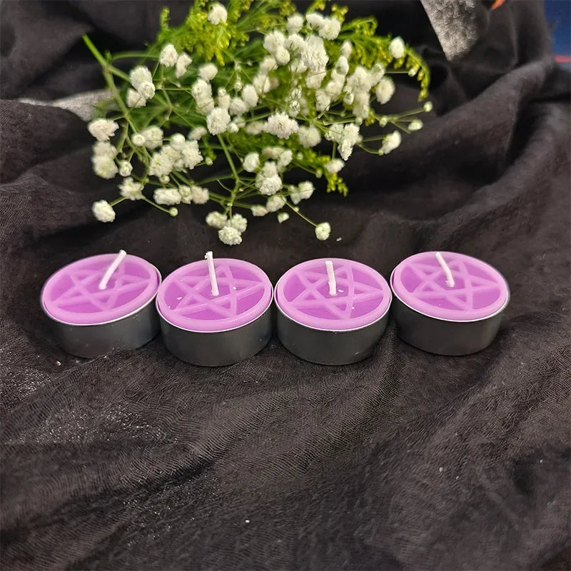 Pentacle Beeswax Tea Light Candles for Rituals and Spells