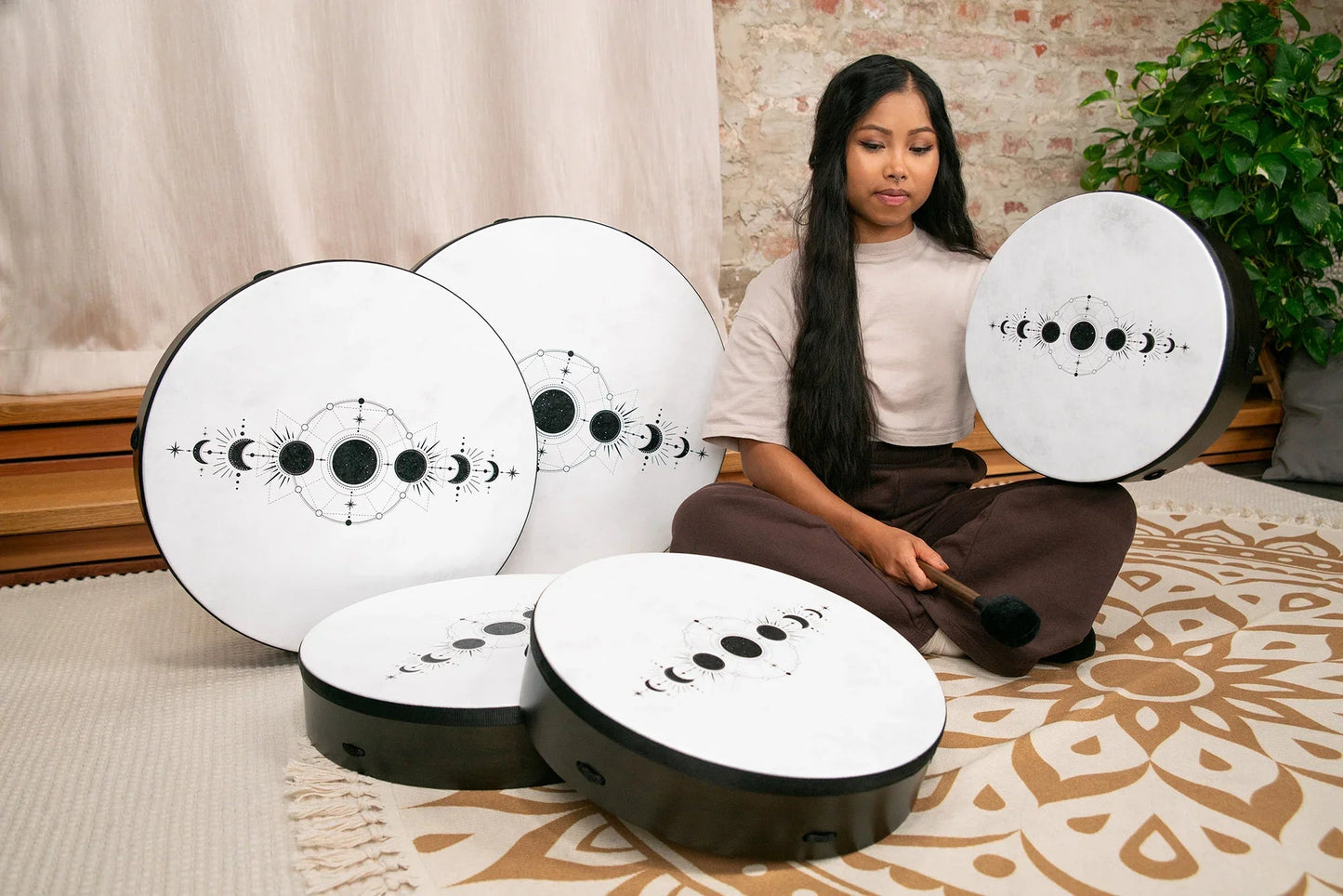 16" Ritual Drum, Moon Phases, True Feel Synthetic Head