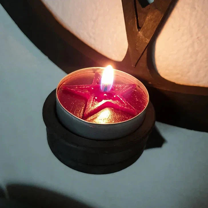 Pentacle Beeswax Tea Light Candles for Rituals and Spells