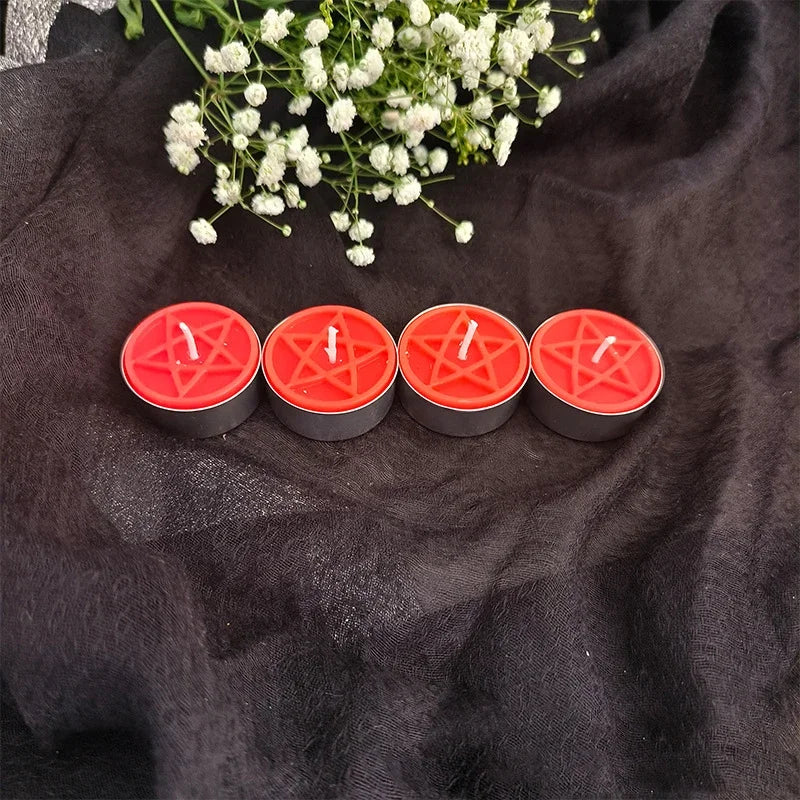 Pentacle Beeswax Tea Light Candles for Rituals and Spells