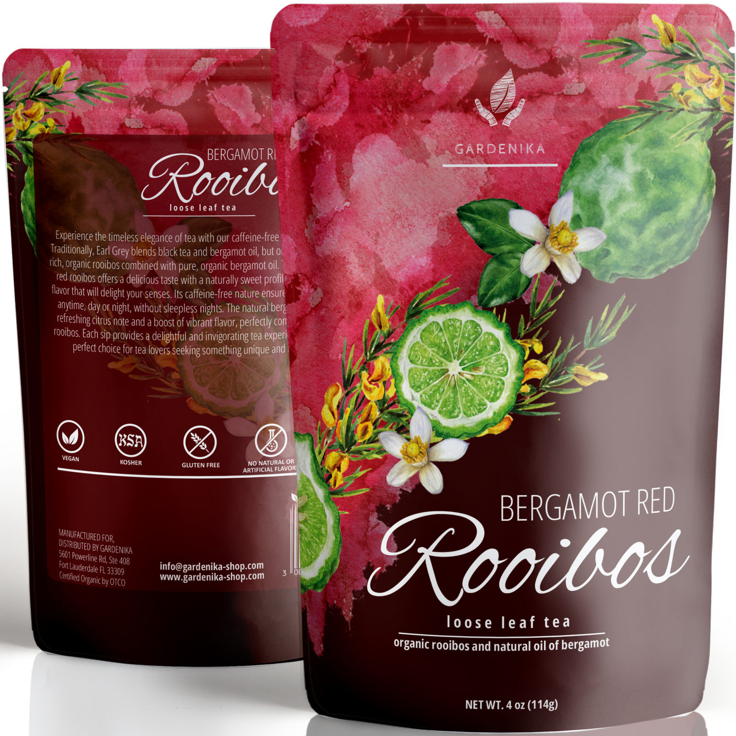 USDA Organic Earl Grey Rooibos Loose Leaf Tea, Caffeine-Free