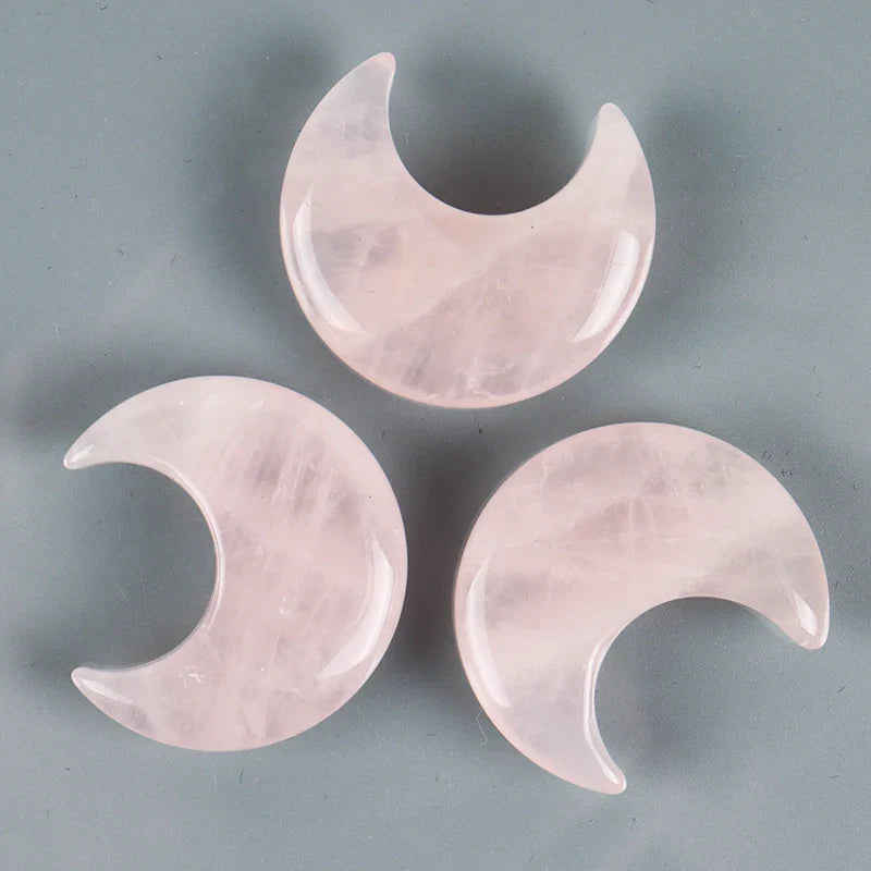 Assorted Natural Crystal Moons For Healing And Protection