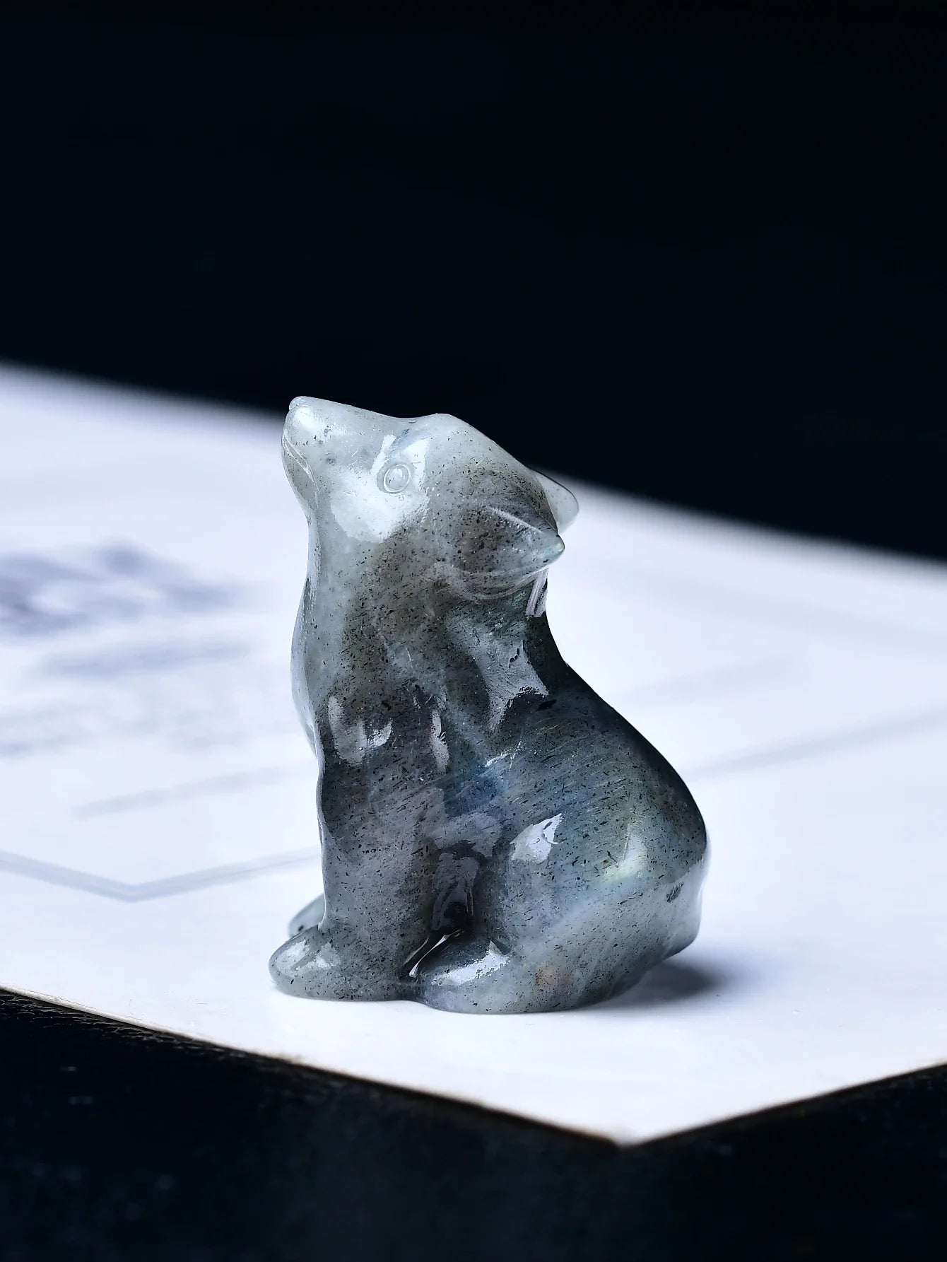Healing Crystal Wolf Statues for Meditation and Protection