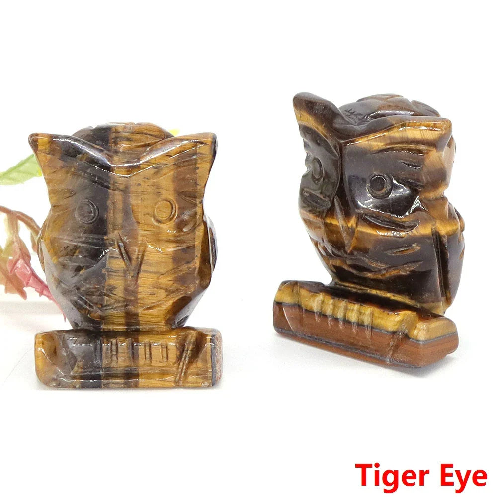Mystical Owl Crystal Figurines for Protection and Love