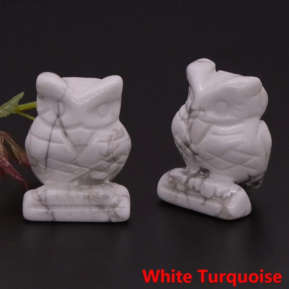 Mystical Owl Crystal Figurines for Protection and Love