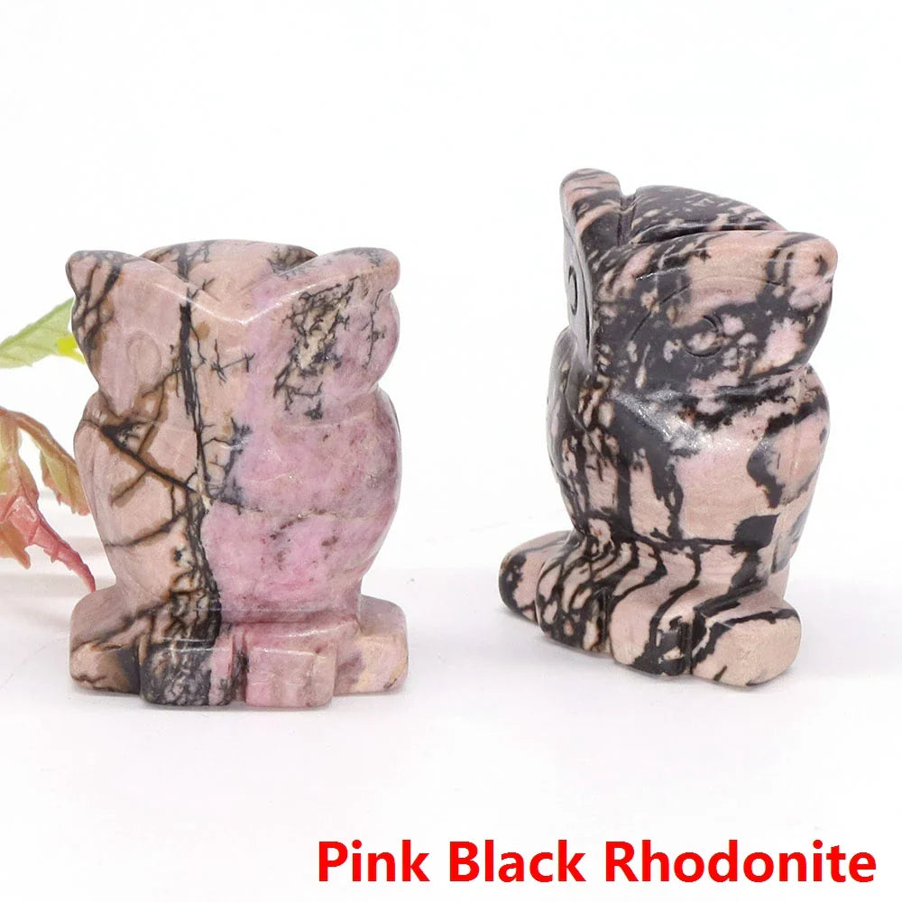 Mystical Owl Crystal Figurines for Protection and Love