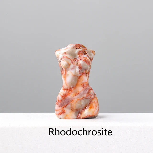 Natural Crystal Female Figurines with Healing Stones