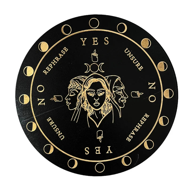Wooden Divination Pendulum Boards With Mystical Designs