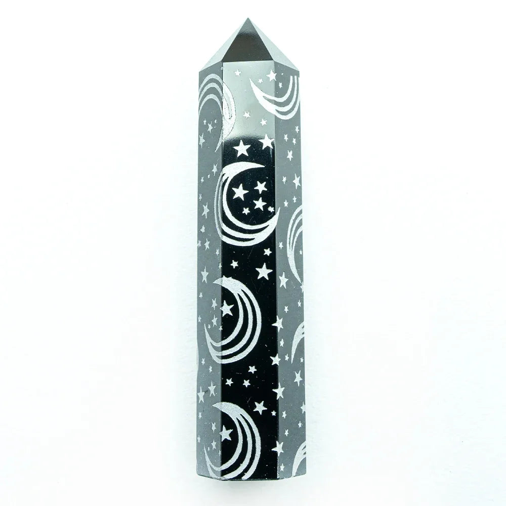 Obsidian Amethyst Crystal Tower Snake Sun Moon Star