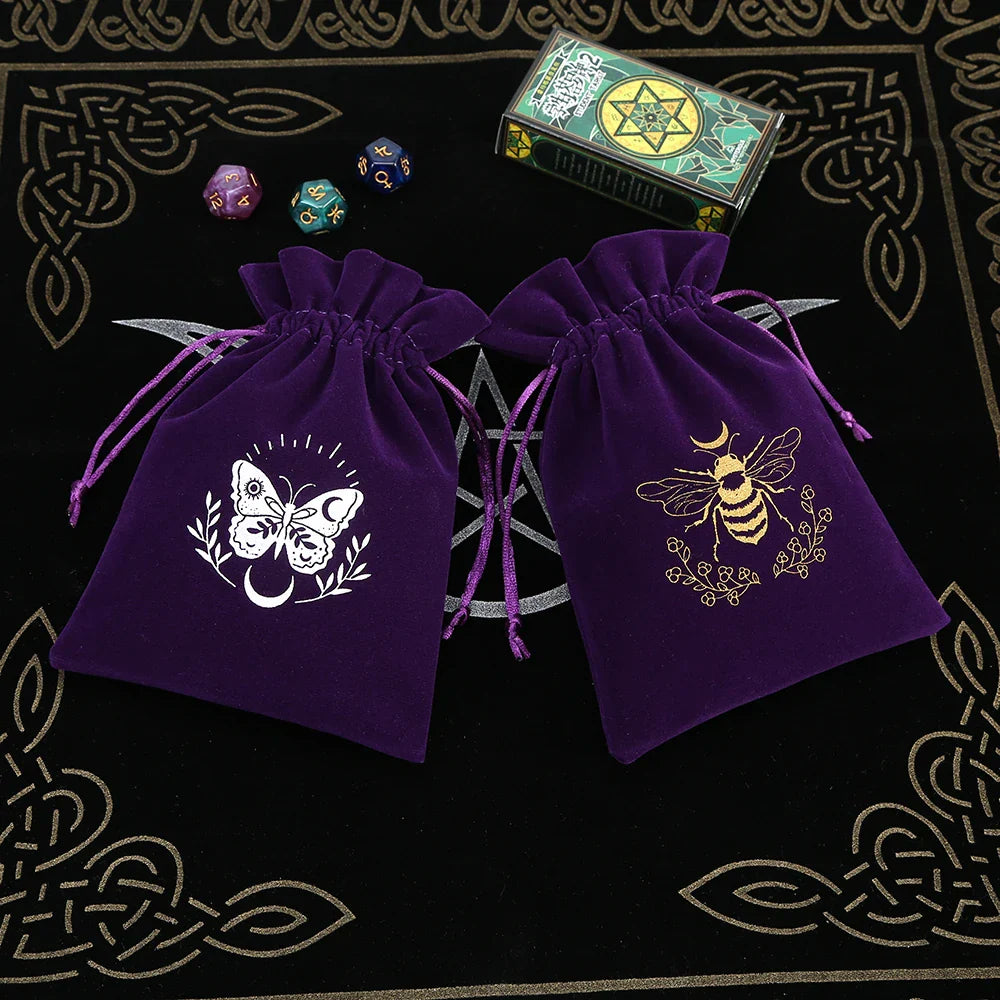 Premium Witchy Purple Velvet Tarot Card Protection Bags