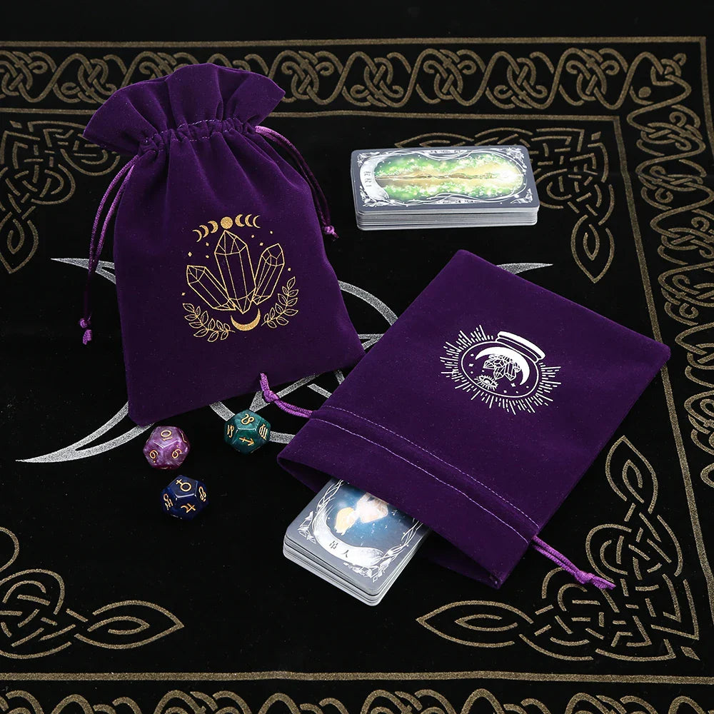 Premium Witchy Purple Velvet Tarot Card Protection Bags