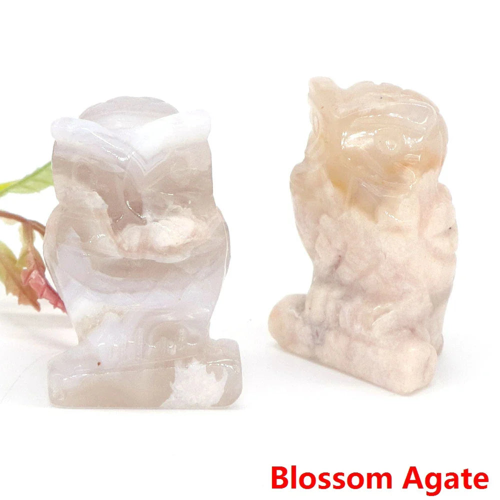 Mystical Owl Crystal Figurines for Protection and Love