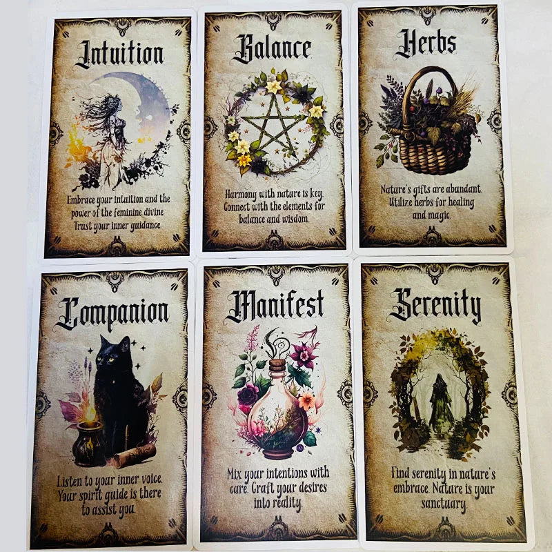 The Wise Witch Oracle Cards Deck for Mystical Guidance