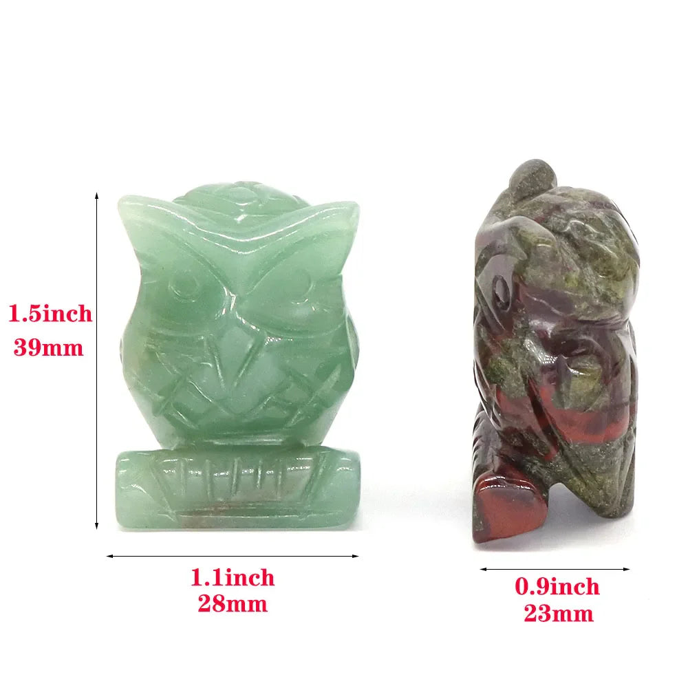 Mystical Owl Crystal Figurines for Protection and Love