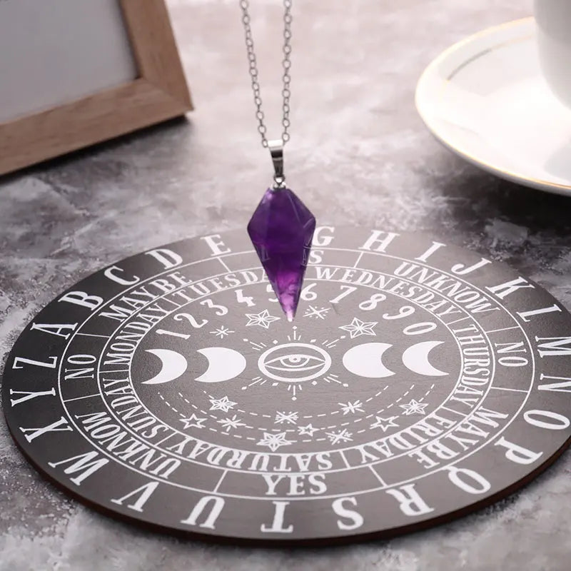 Wooden Divination Pendulum Boards With Mystical Designs