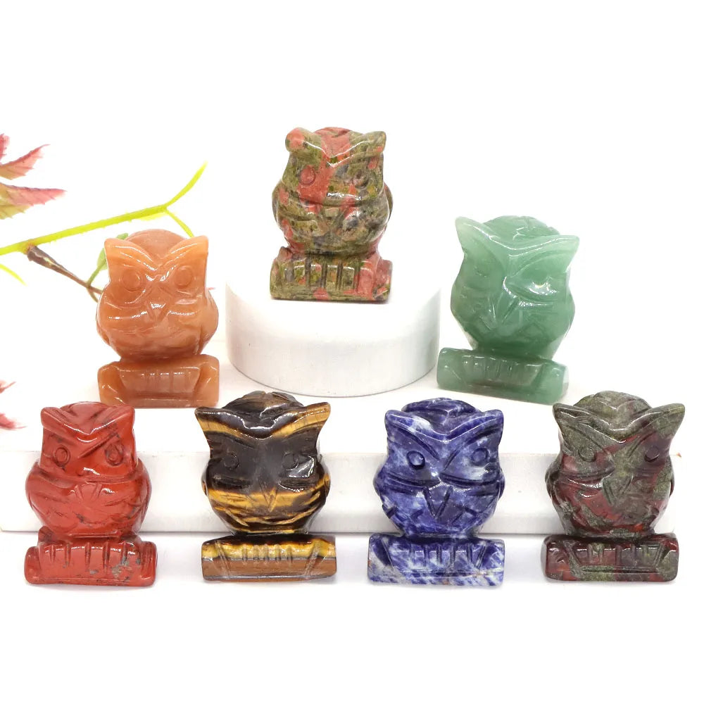 Mystical Owl Crystal Figurines for Protection and Love