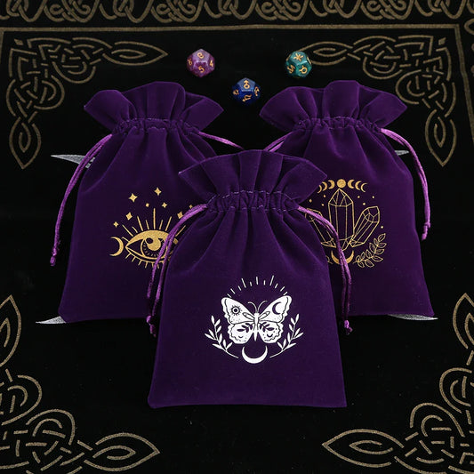 Premium Witchy Purple Velvet Tarot Card Protection Bags