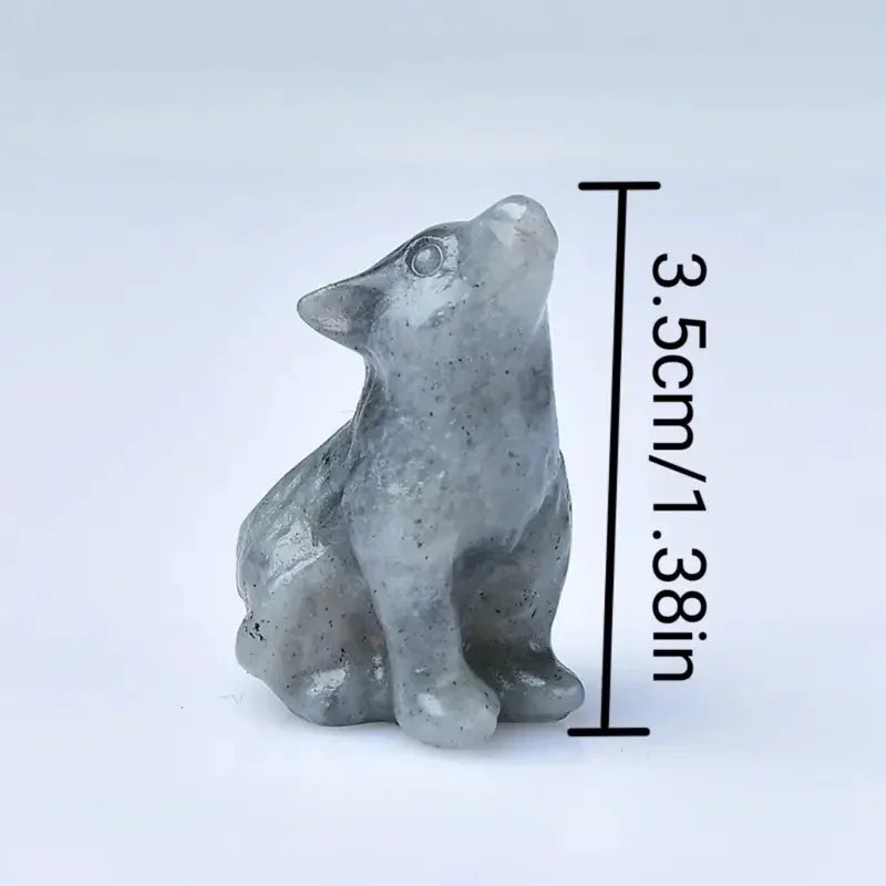 Healing Crystal Wolf Statues for Meditation and Protection