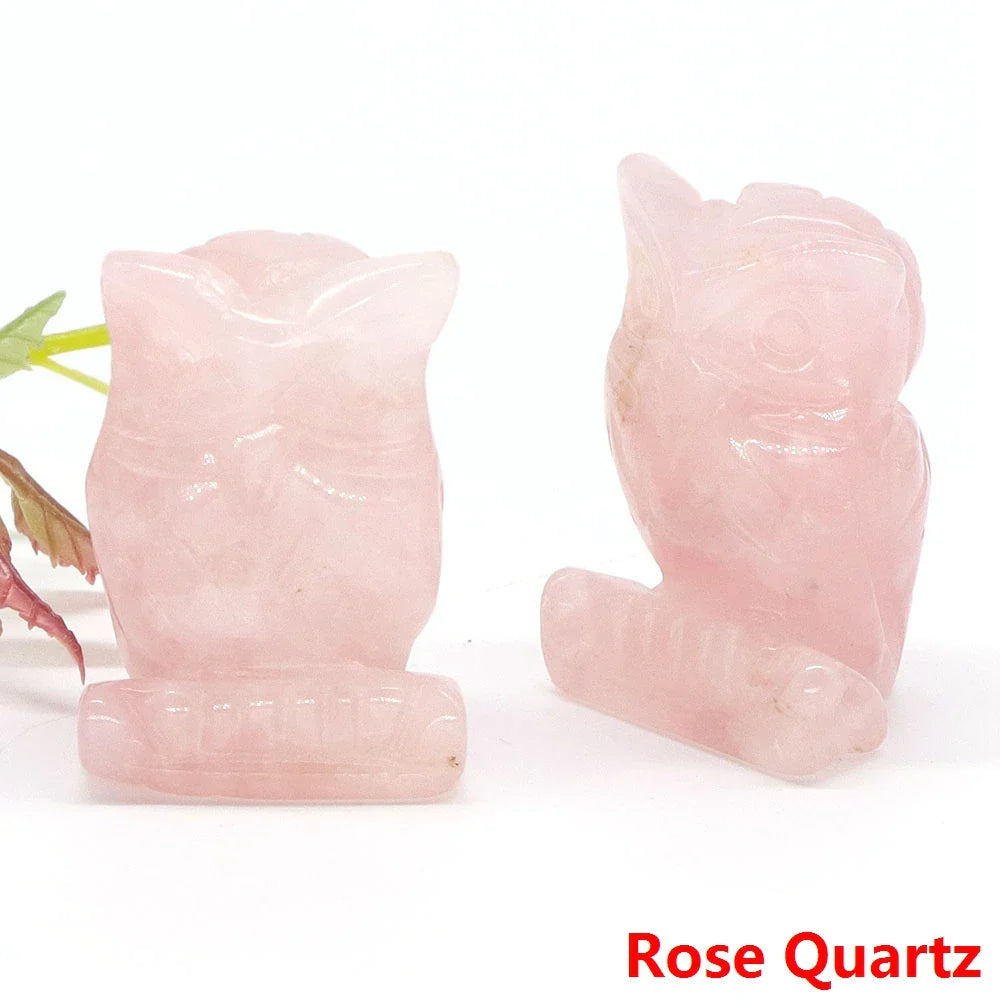 Mystical Owl Crystal Figurines for Protection and Love