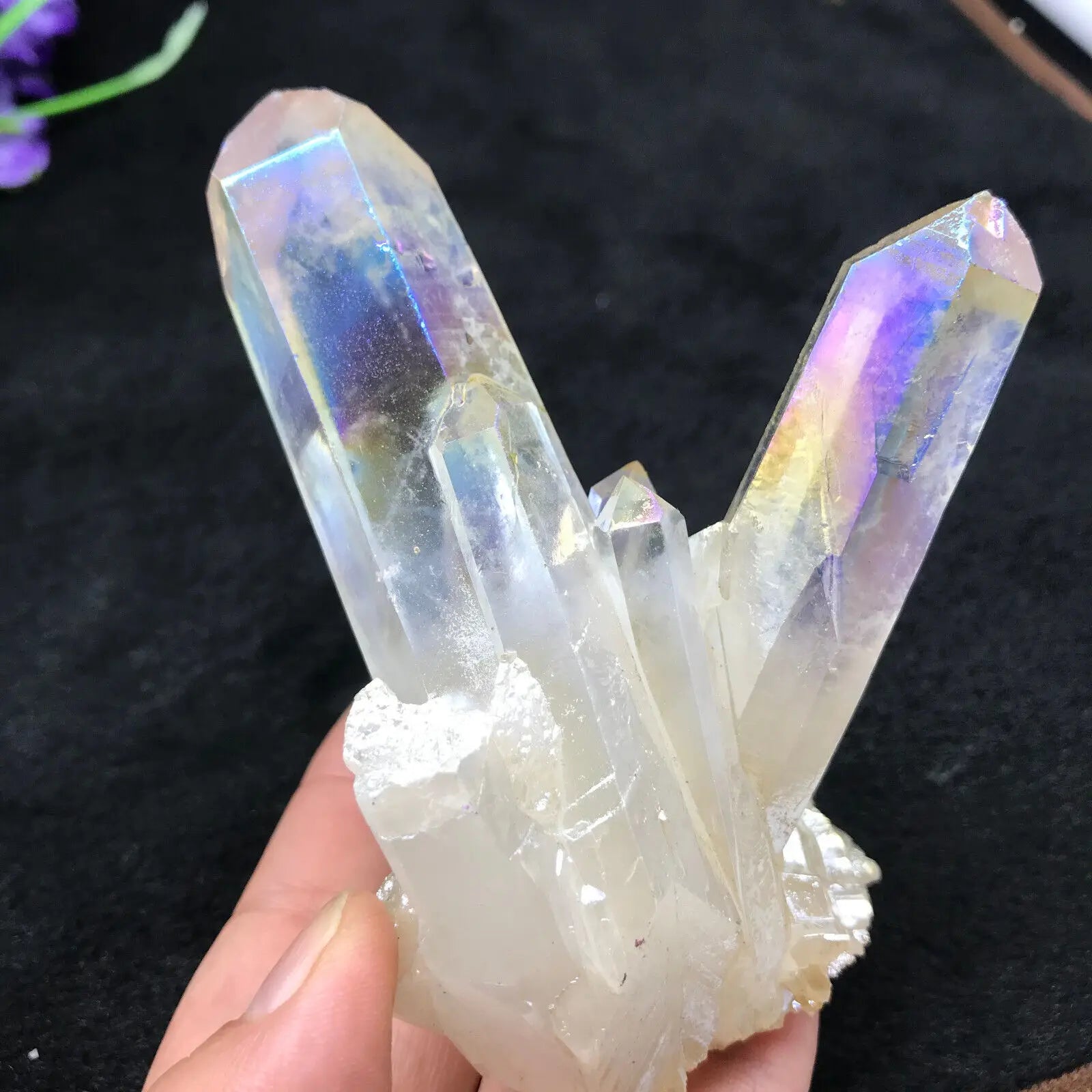 Rainbow Angel Aura Quartz Crystal For Healing And Protection