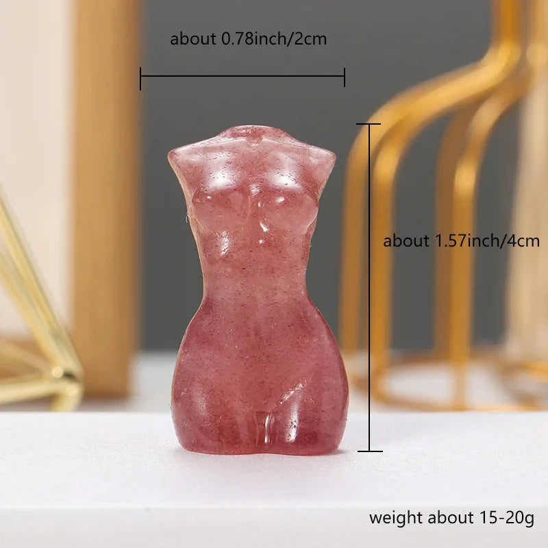 Natural Crystal Female Figurines with Healing Stones