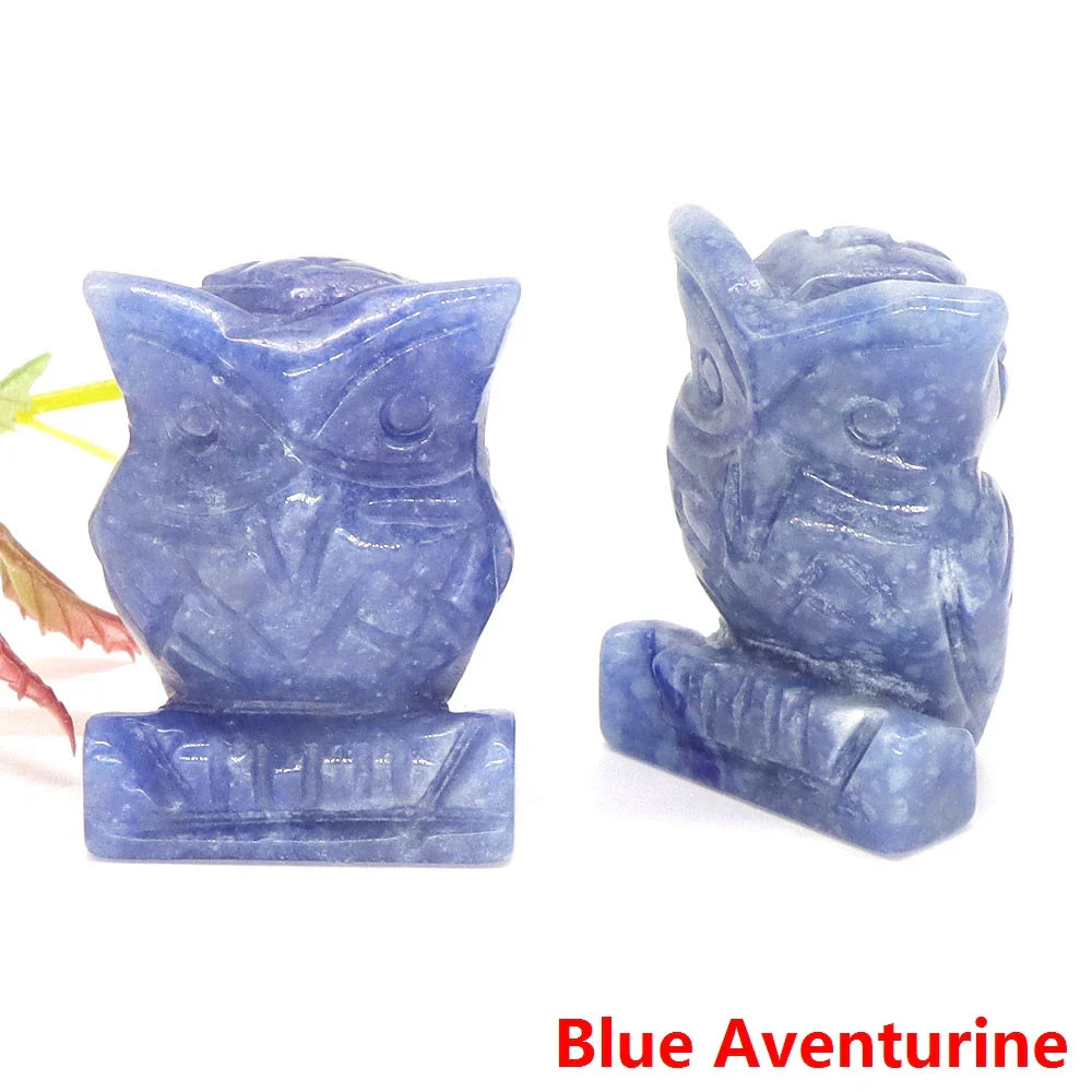 Mystical Owl Crystal Figurines for Protection and Love