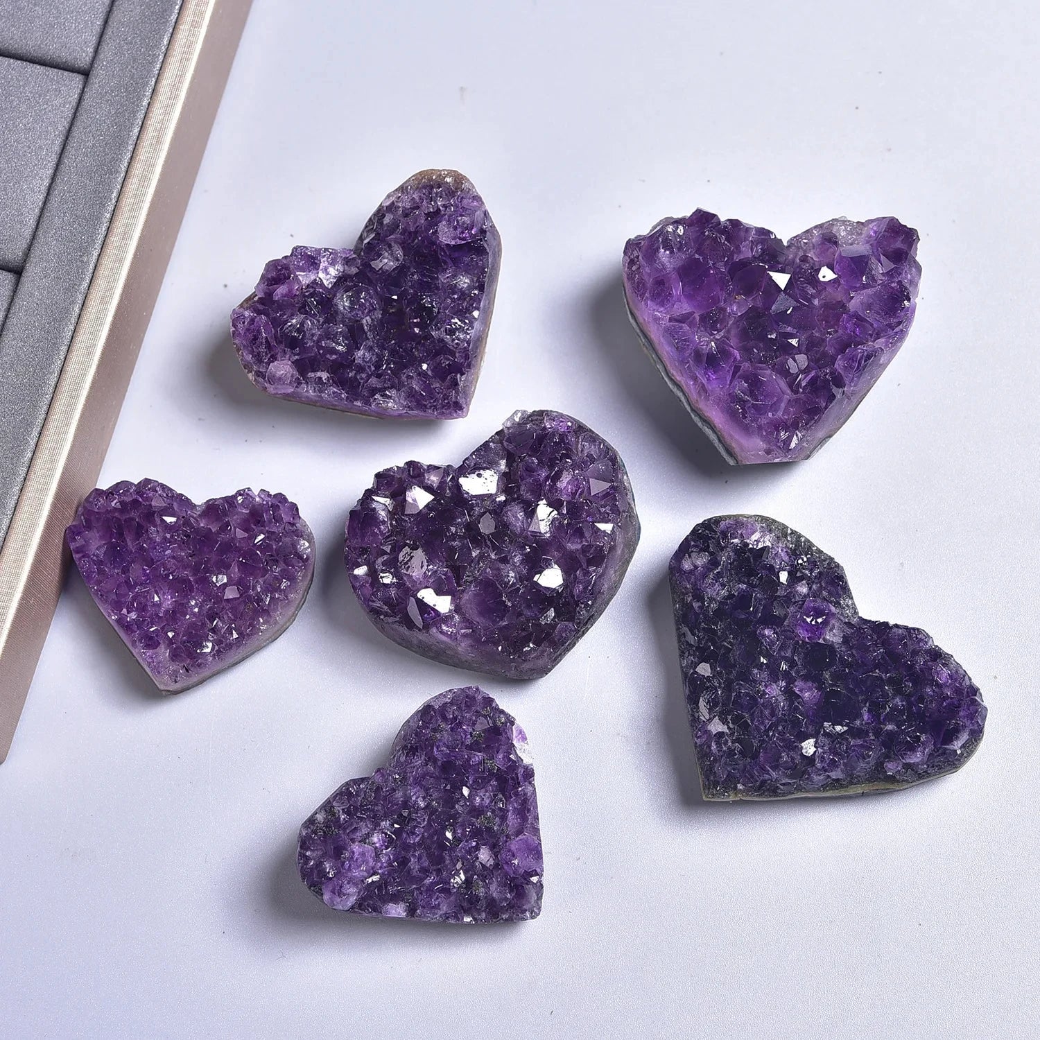 Healing Amethyst Druzy Crystal Heart for Anxiety Relief