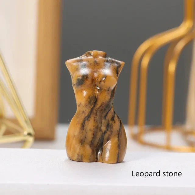 Natural Crystal Female Figurines with Healing Stones