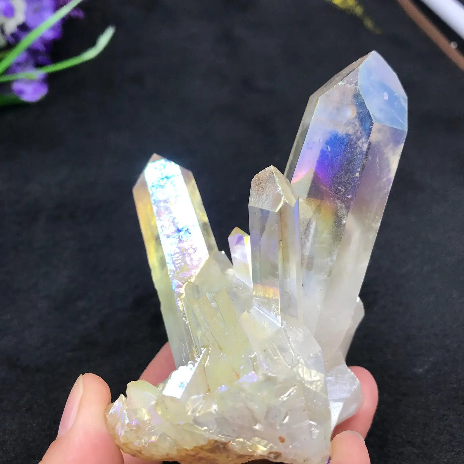 Rainbow Angel Aura Quartz Crystal For Healing And Protection