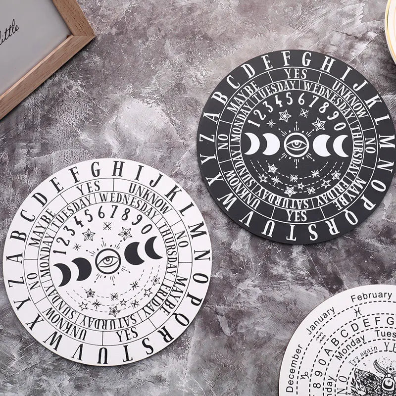 Wooden Divination Pendulum Boards With Mystical Designs
