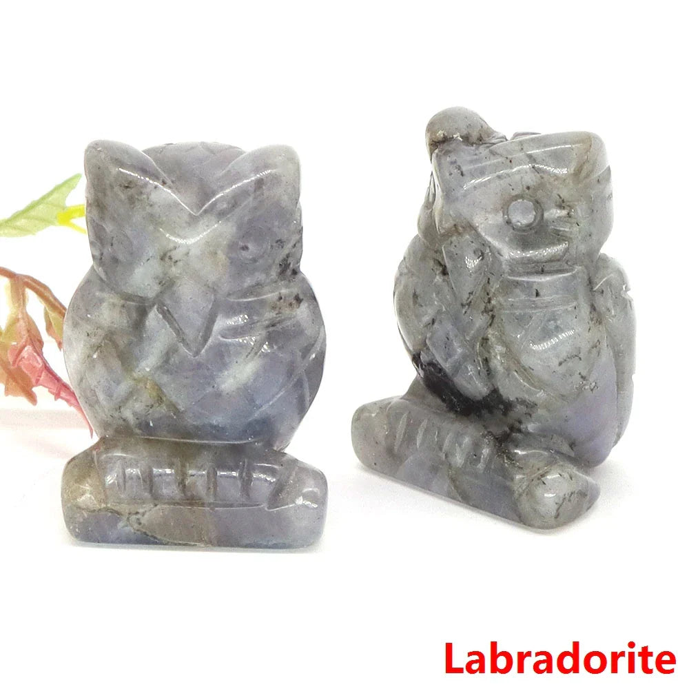 Mystical Owl Crystal Figurines for Protection and Love