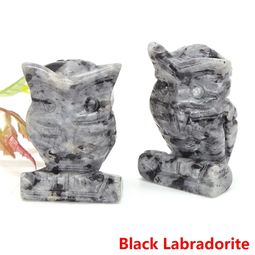 Mystical Owl Crystal Figurines for Protection and Love