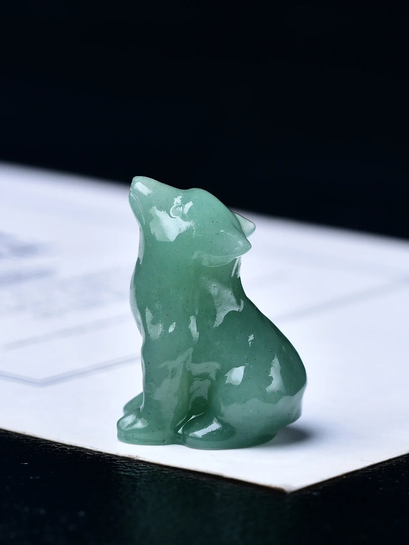 Healing Crystal Wolf Statues for Meditation and Protection